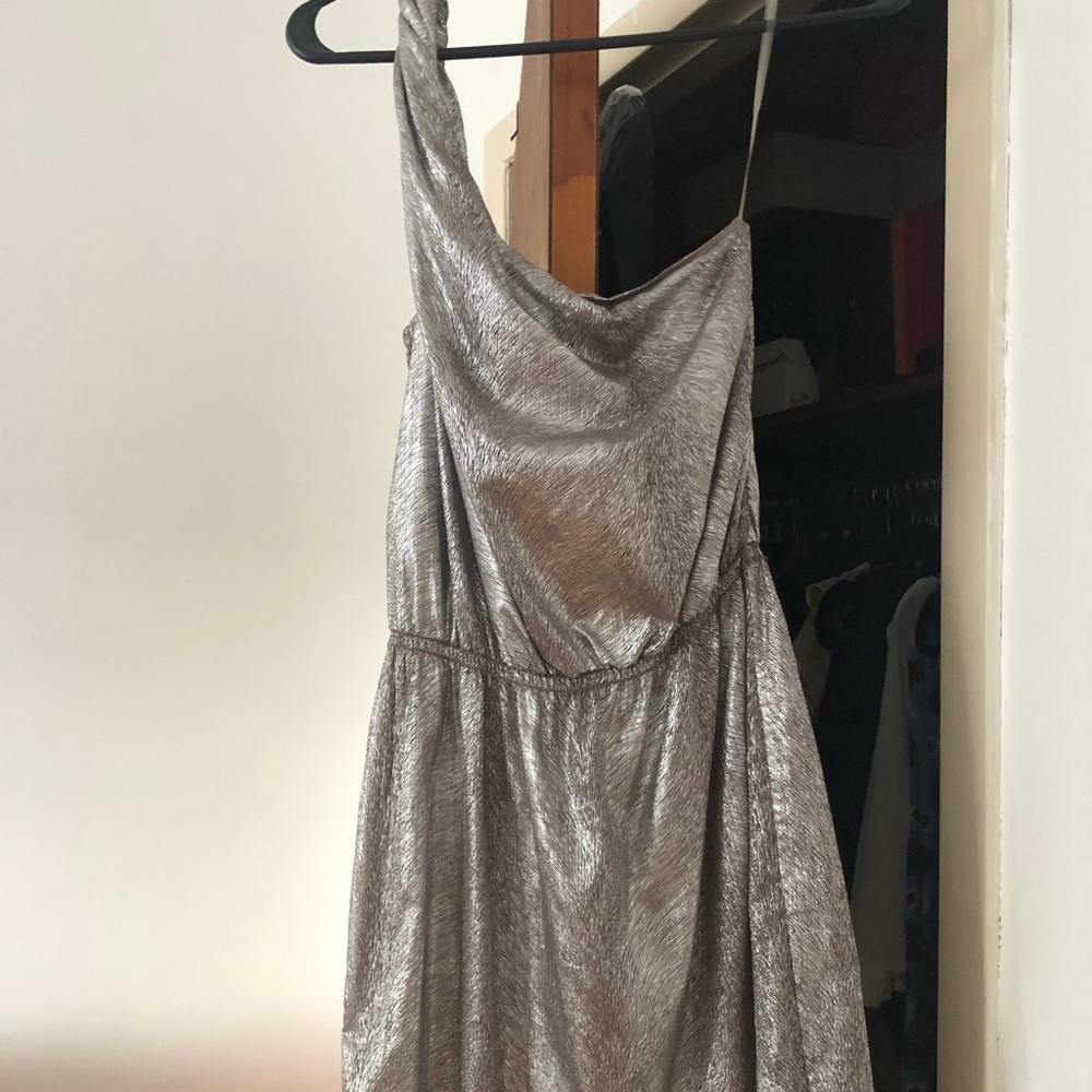 NWT Silver One Shoulder Chelsea & Violet Dress